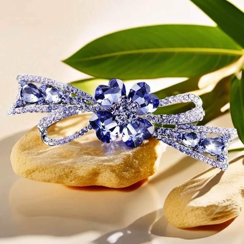 少女风发夹中国风原创设计百搭女气质顶夹横夹钻发夹头饰蝴蝶结