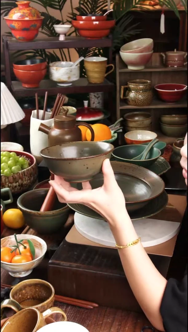 碗景德镇手工高温餐具春盛圆口