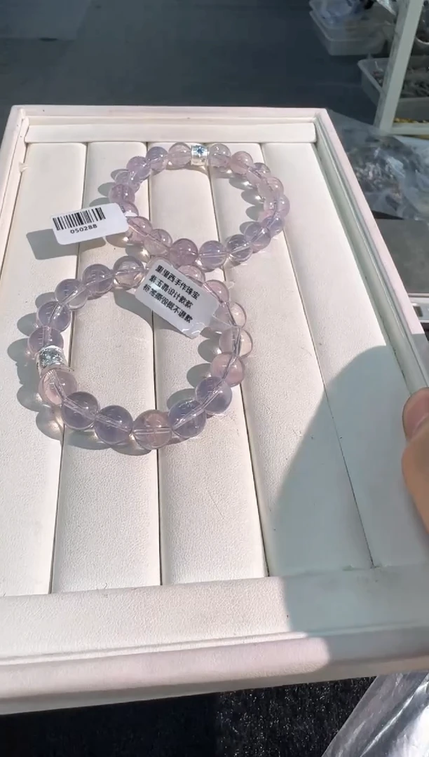 水晶手链银S925镶嵌紫玉晶设计款发货多样性发其一