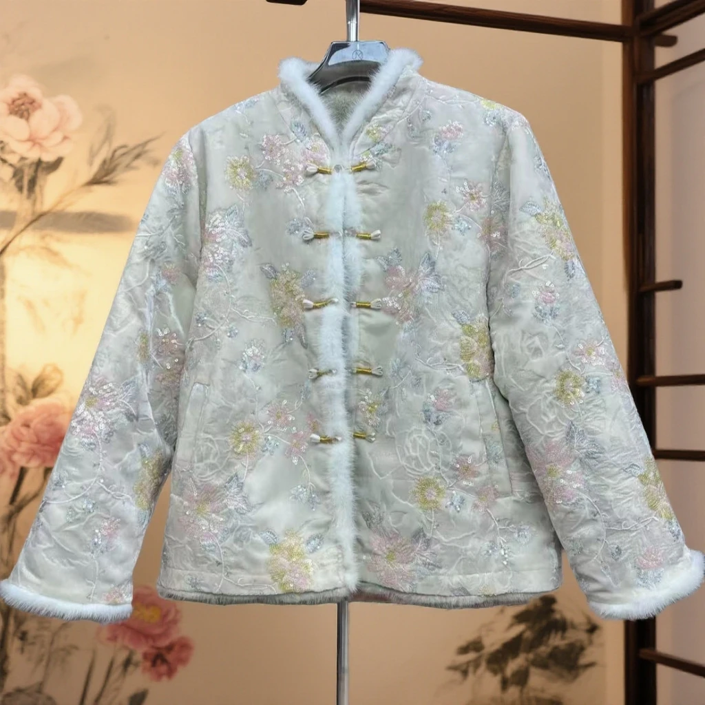 【云边月】2025新款冬款水貂毛外套百搭双面穿