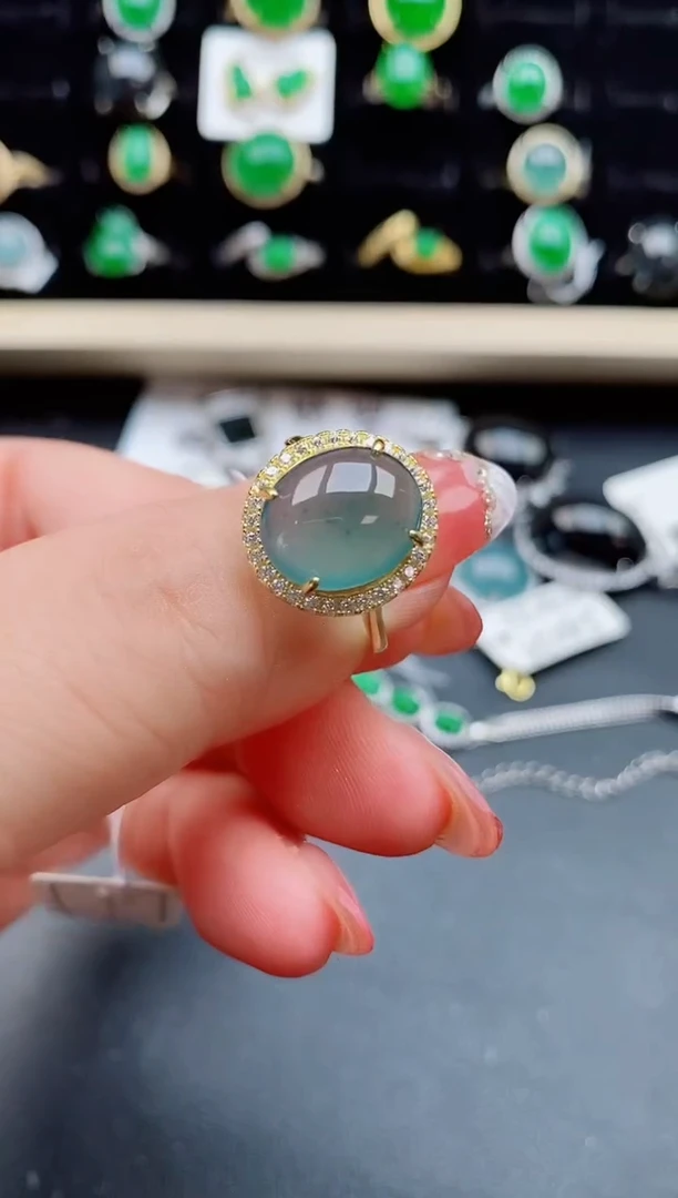 【闪购商品】翡翠戒指银S925镶嵌454554