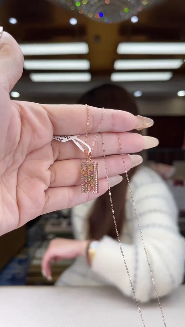 【闪购商品】碧玺/银S925镶嵌碧玺算盘银链吊坠多样性发货4