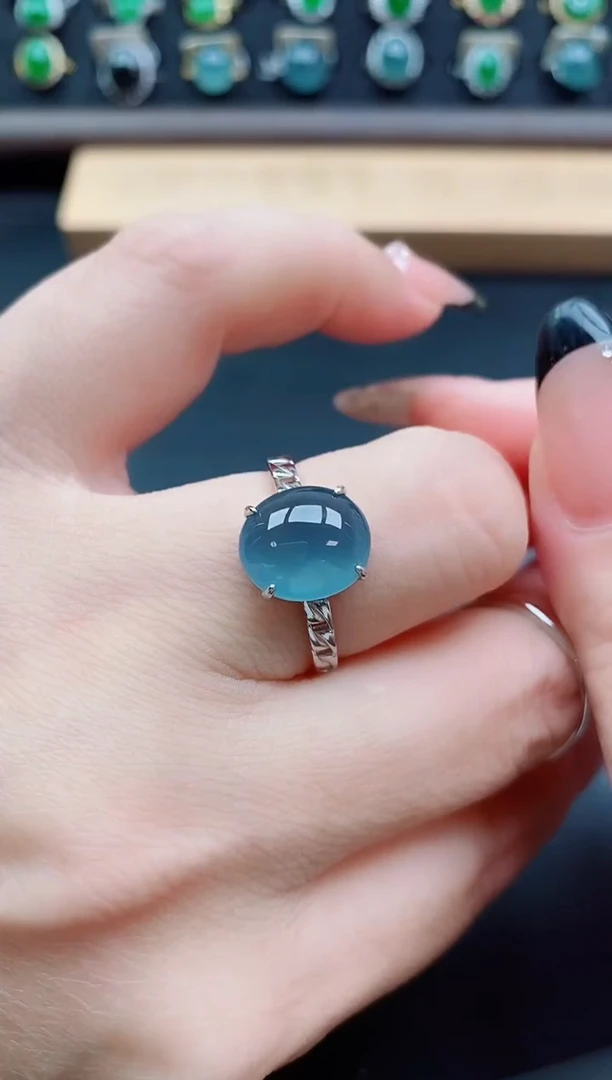 银S925镶嵌戒指翡翠1212