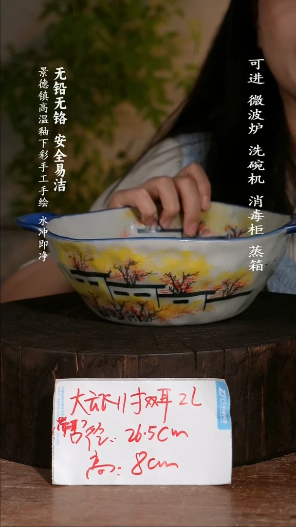 碗陶瓷景德镇高温瓷釉下彩手绘陶瓷