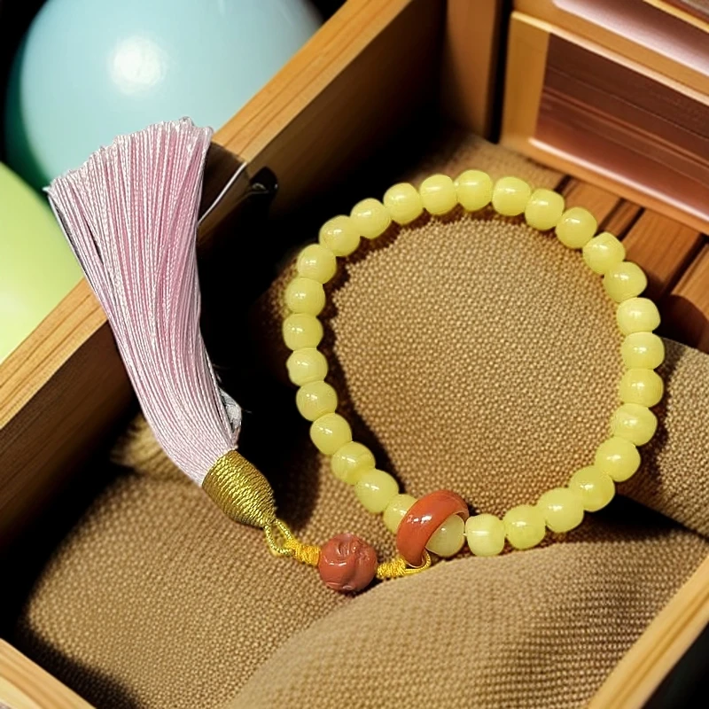 【弘利宠粉】【假一赔四】蜜蜡南红宝宝佛流苏手串多样性发其一