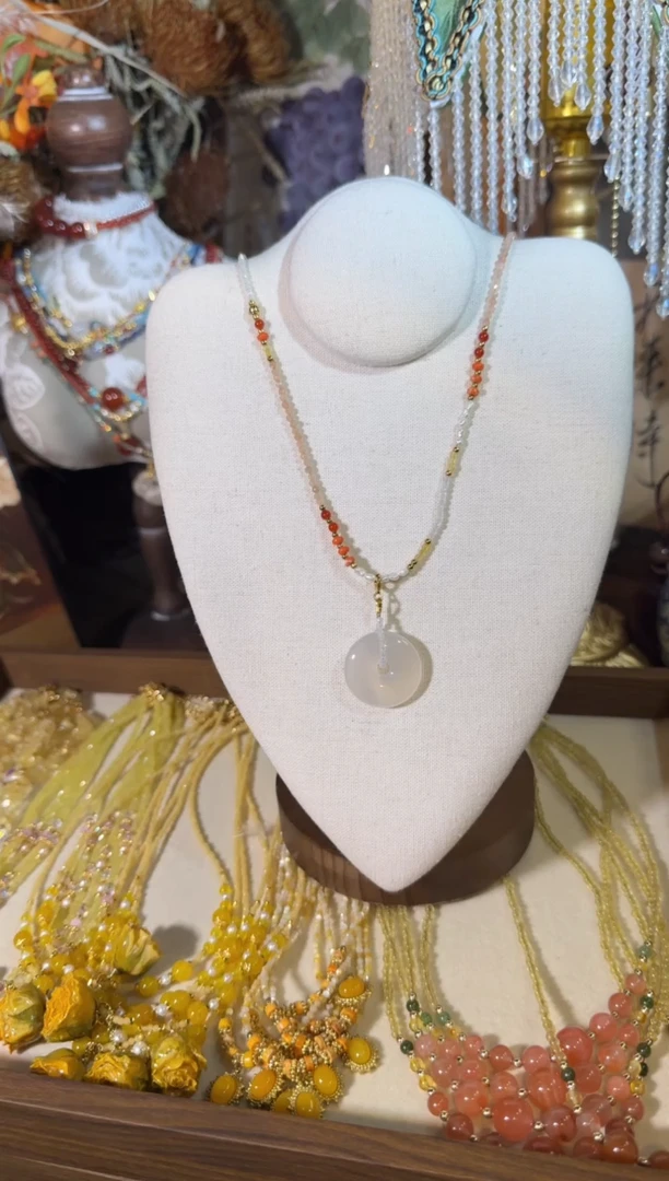 未镶嵌项链玛瑙/玉髓平安扣 823