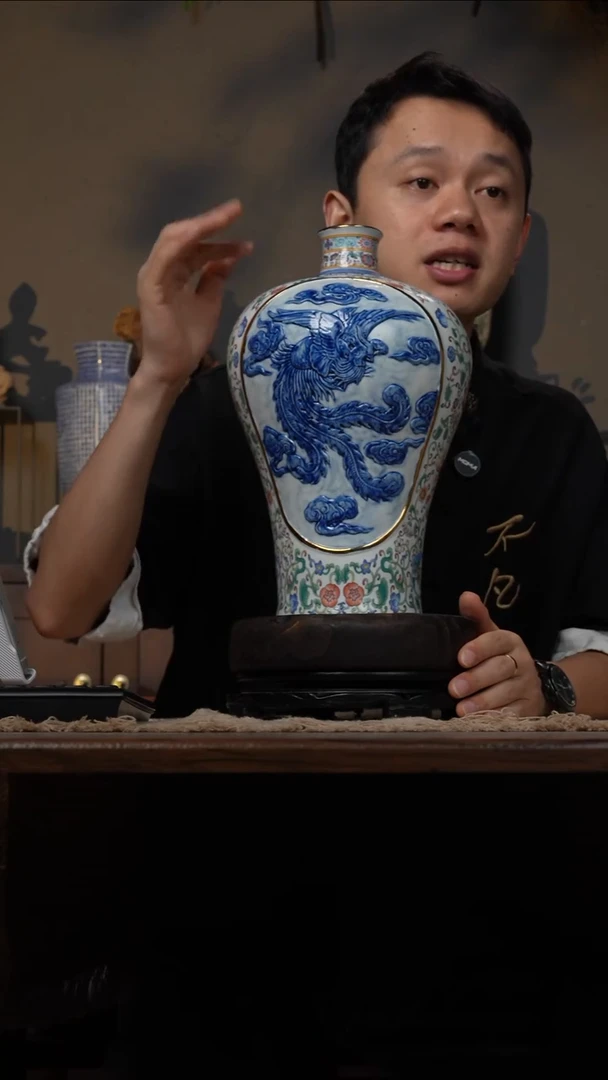 摆件WN问泥景德镇陶瓷花瓶摆件