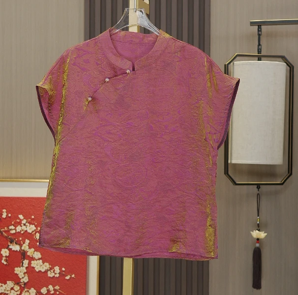 【浮光锦】新中式国风桑蚕丝无袖高级感上衣夏季新款薄款显瘦