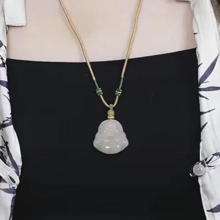 【缺货】和田玉藕粉佛公吊坠 30*30*11 JY1311