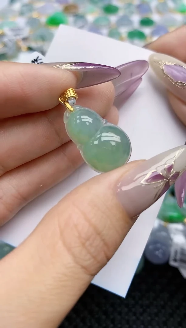 翡翠挂件银S925镶嵌21   天然翡翠A货