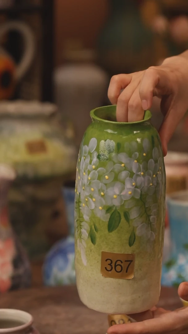 陶瓷367景德镇设计师手作花器摆件侘寂风