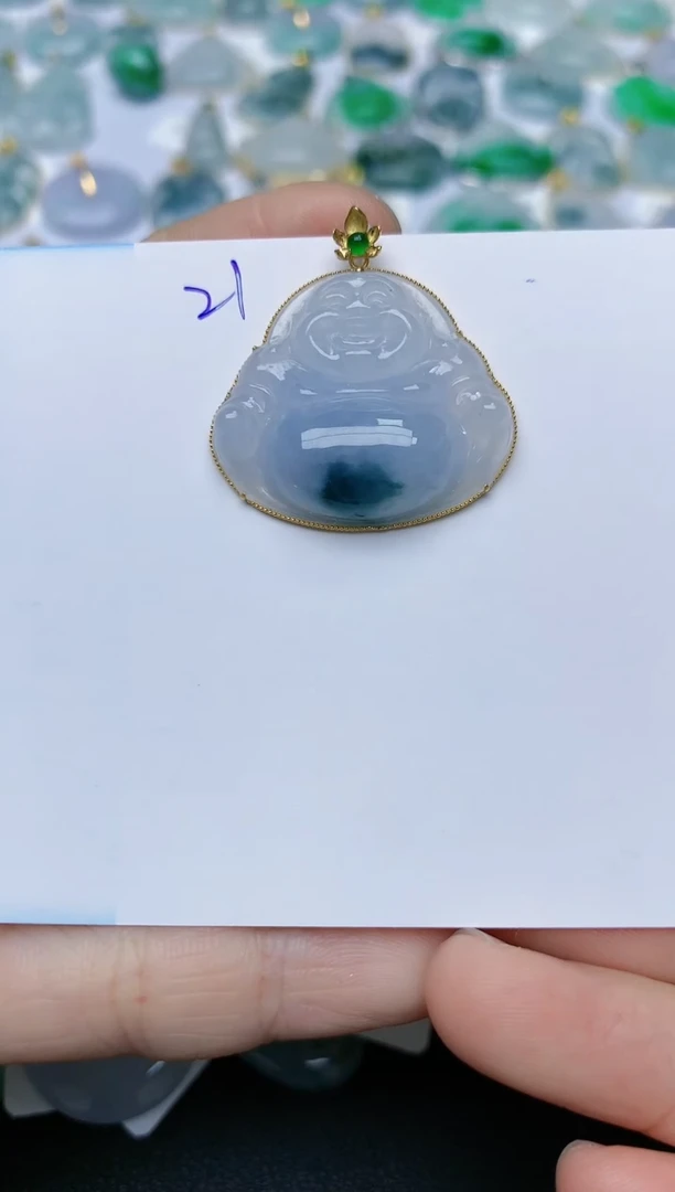 【闪购商品】翡翠颈饰18K金镶嵌天然翡翠A货