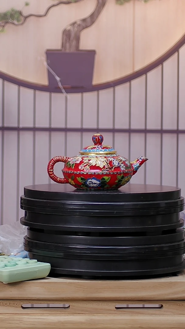 【闪购商品】非遗技艺 景泰蓝花丝壶红色