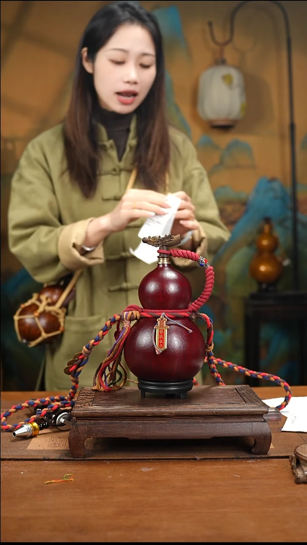 YV035精品藏绳款天然酒葫芦（一物一拍）