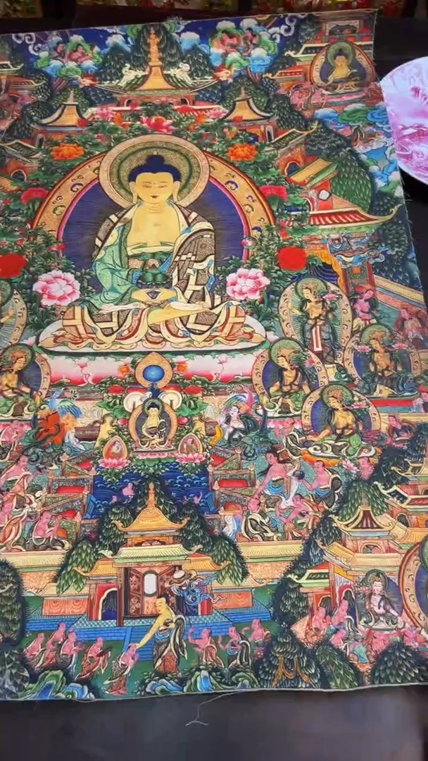 装裱画精品手绘唐卡链接--A049