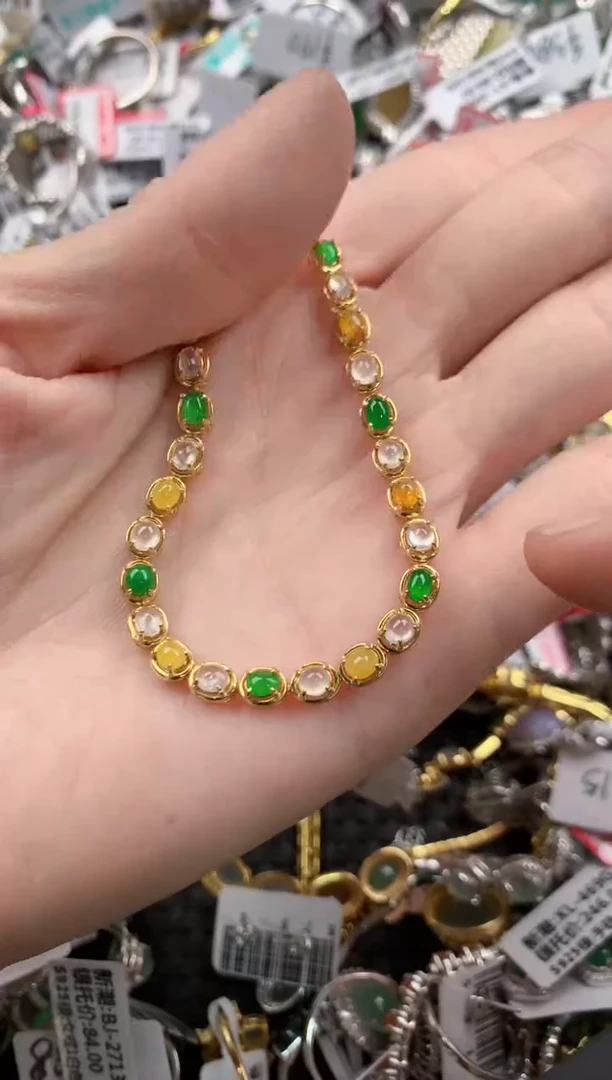 银S925镶嵌戒指翡翠444----4