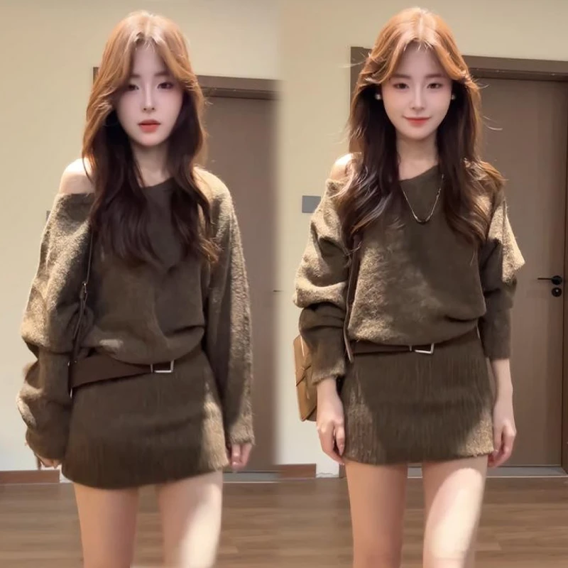 秋装女款爆款独特漂亮毛针织衫薄款套头设计感长款精致打底衫上衣