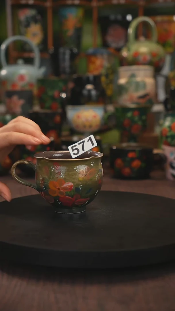 紫砂油画手绘釉下彩571