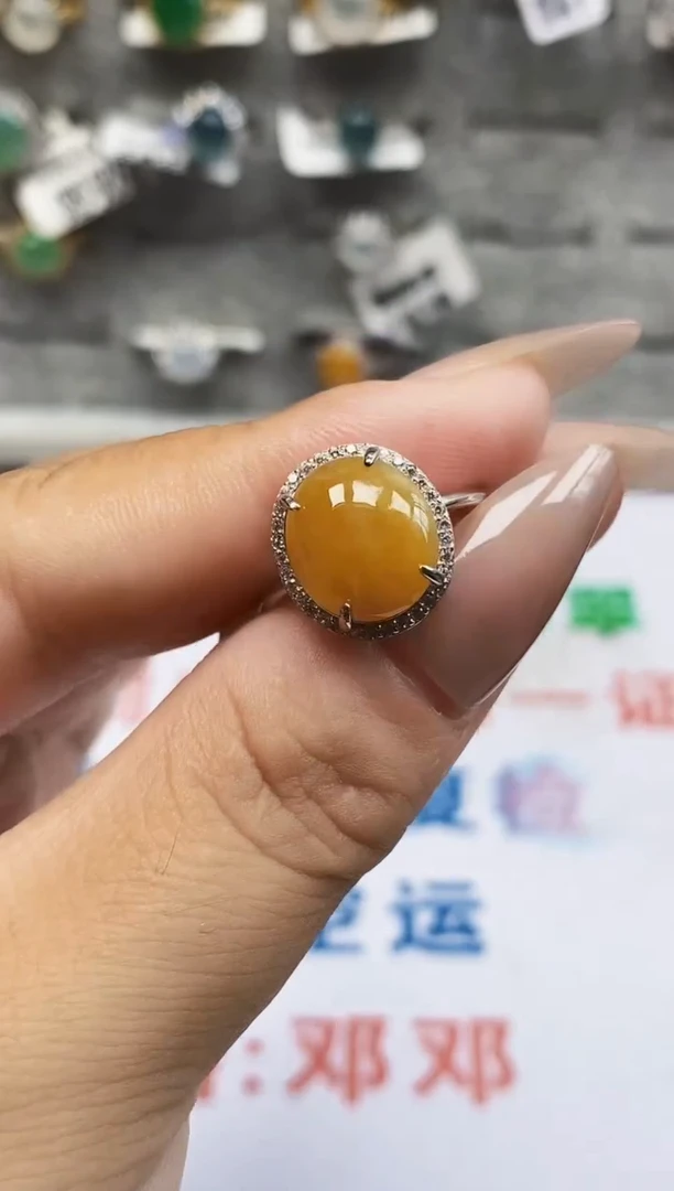 银S925镶嵌戒指翡翠2866