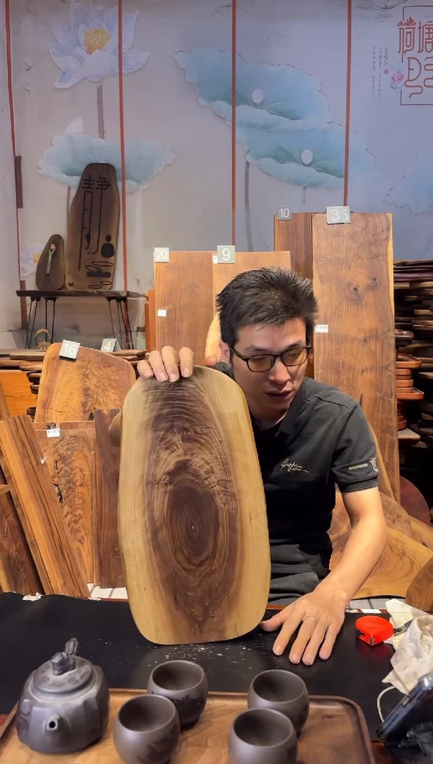 黑胡桃木干泡茶盘原木没有完美品，介意瑕疵请勿下