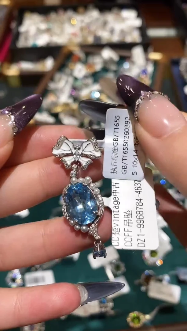 吊坠(不含链)银S925镶嵌托帕石楚楚珠宝中古甄选不退换