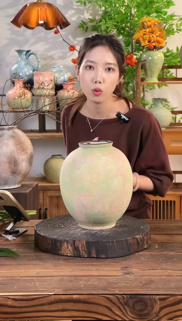 苔点绿-小号月亮罐 花瓶