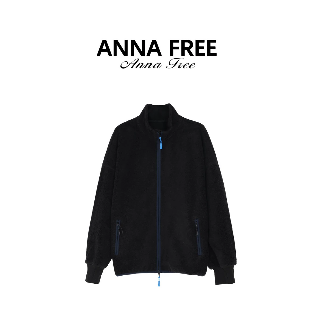 ANNA FREE 半高领摇粒绒长袖拉链卫衣外套女休闲显瘦上衣ZCE25996