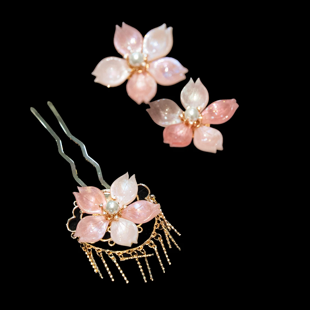 手工原创【莲华】百搭中国风汉服盘发簪子流苏铜适合新中式金色发饰