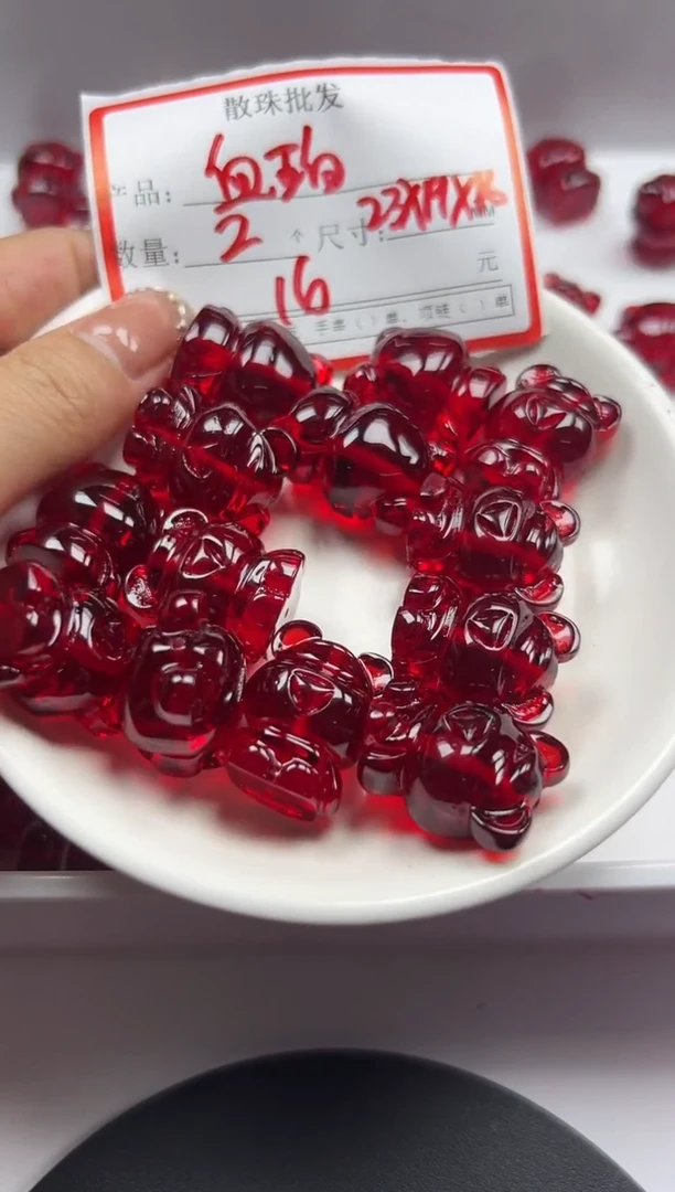 蜜蜡颈饰未镶嵌w3097蜜蜡血珀暴力熊*2个