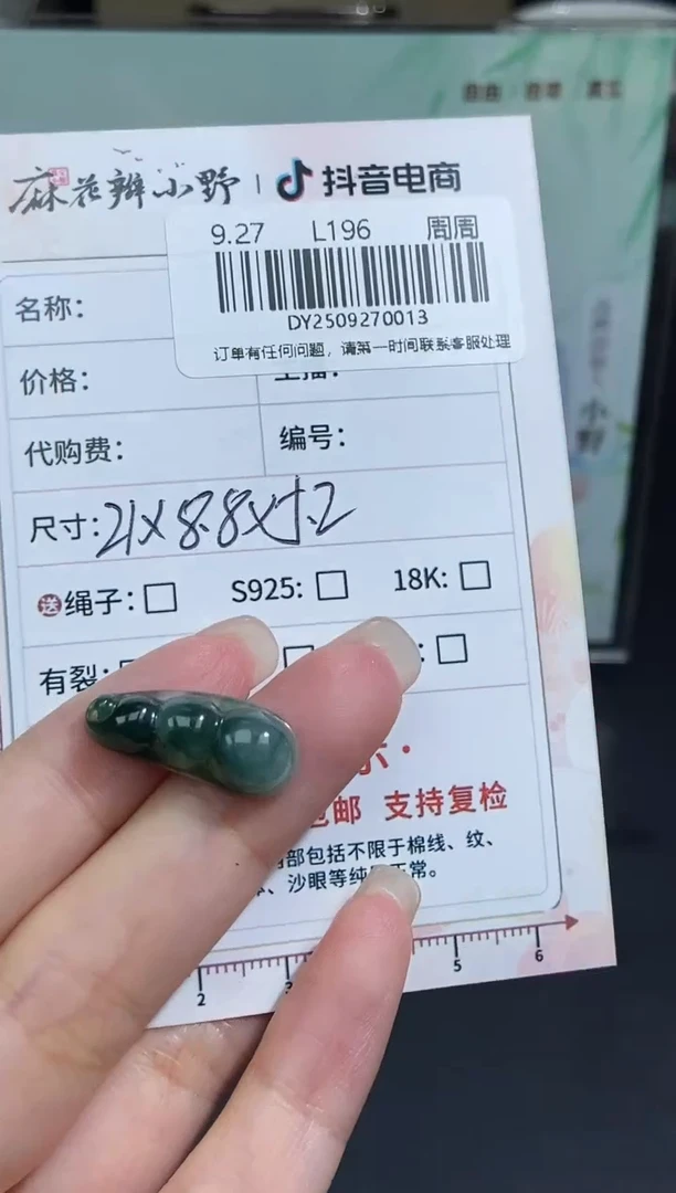 颈饰未镶嵌翡翠天然翡翠A货13