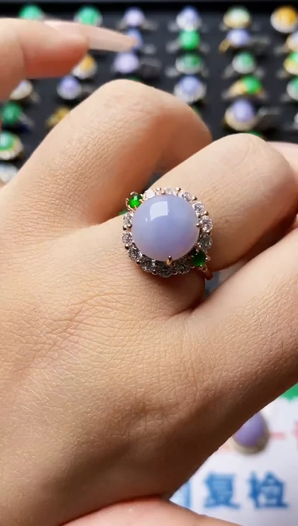 银S925镶嵌戒指翡翠0231