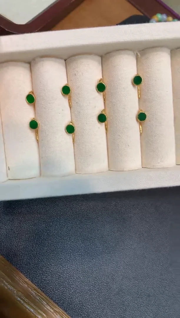 翡翠银S925镶嵌耳饰耳钩 多样性发一件