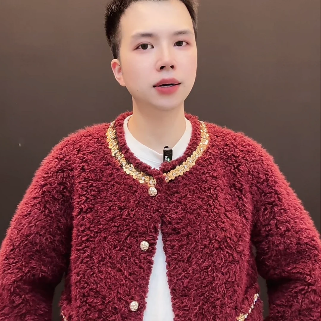 【红酒配佳人】托斯卡纳皮毛一体小香风百搭短外套新款加厚秋冬-902