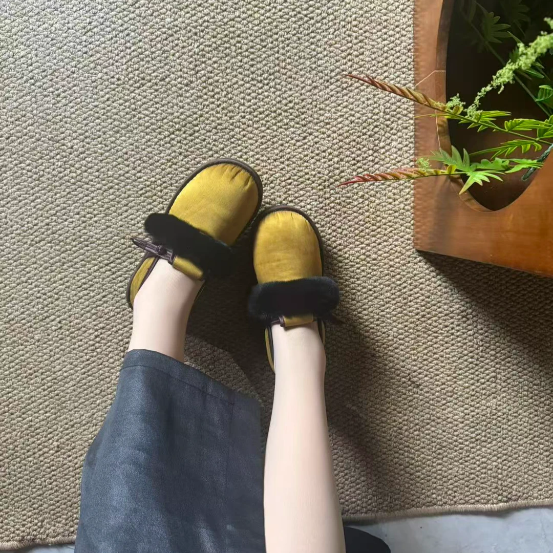 澜楚楚（金龟）盘扣中式百搭气质古典美中国风手工千层底布鞋