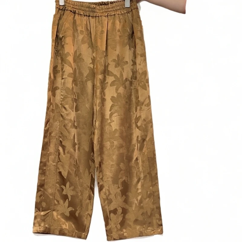 8241-水仙-春夏秋高腰提花弯刀休闲裤宽松减龄时尚