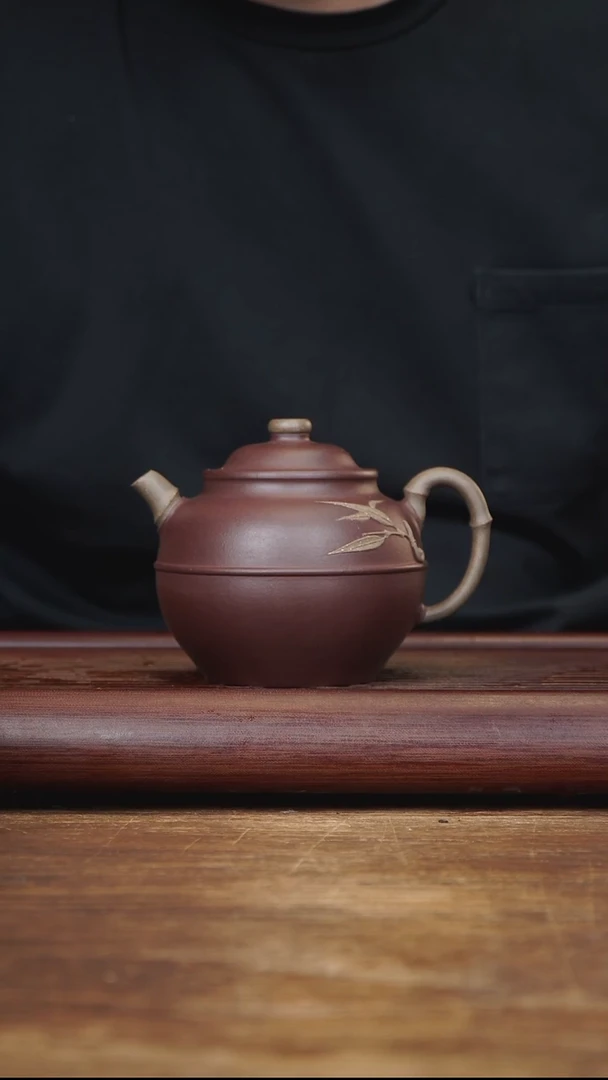 茶壶紫砂350ml 国工作品束竹 紫泥