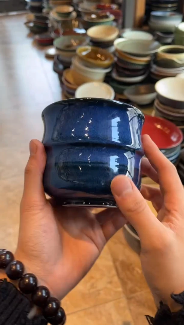 【闪购商品】瓷片786季蓝手工扭扭碗