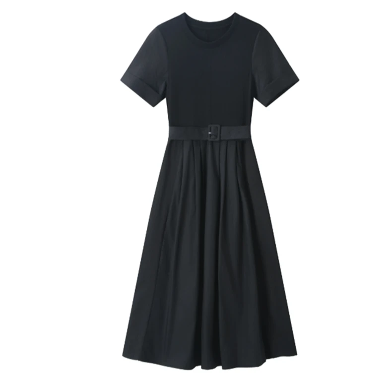 珩绣法式高级感长裙短袖赫本风连衣裙JR-Q2033