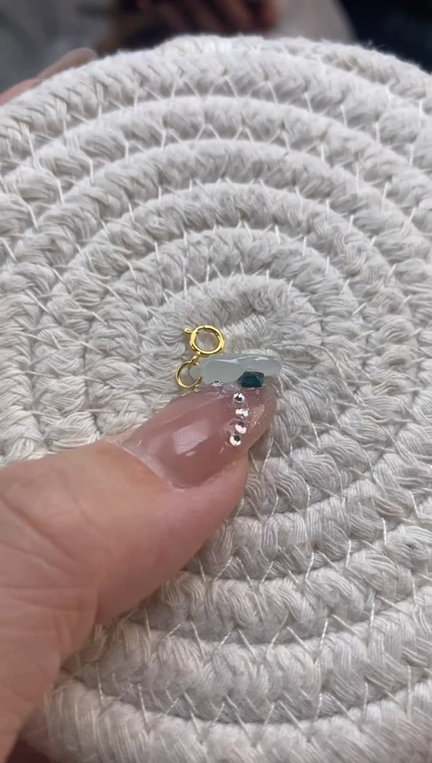 颈饰银S925镶嵌翡翠净货363