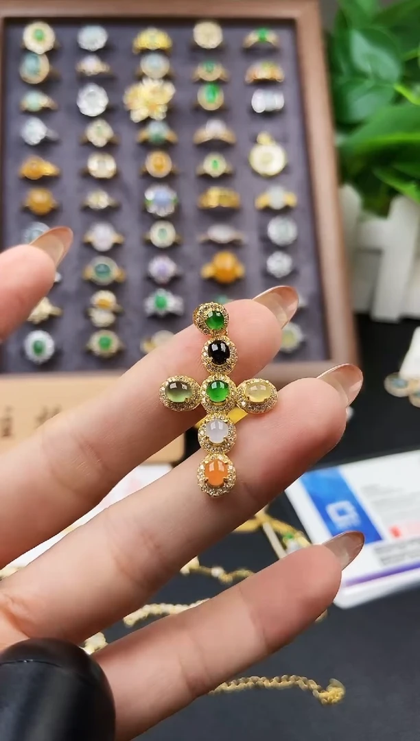 颈饰银S925镶嵌翡翠12