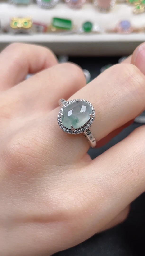 银S925镶嵌戒指翡翠16