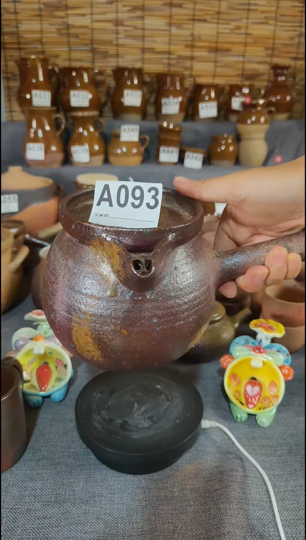 粗陶A093号1200ml带盖煮茶壶
