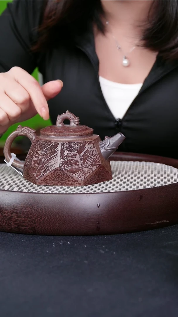 茶壶紫砂宜兴紫砂壶四方天王h08078