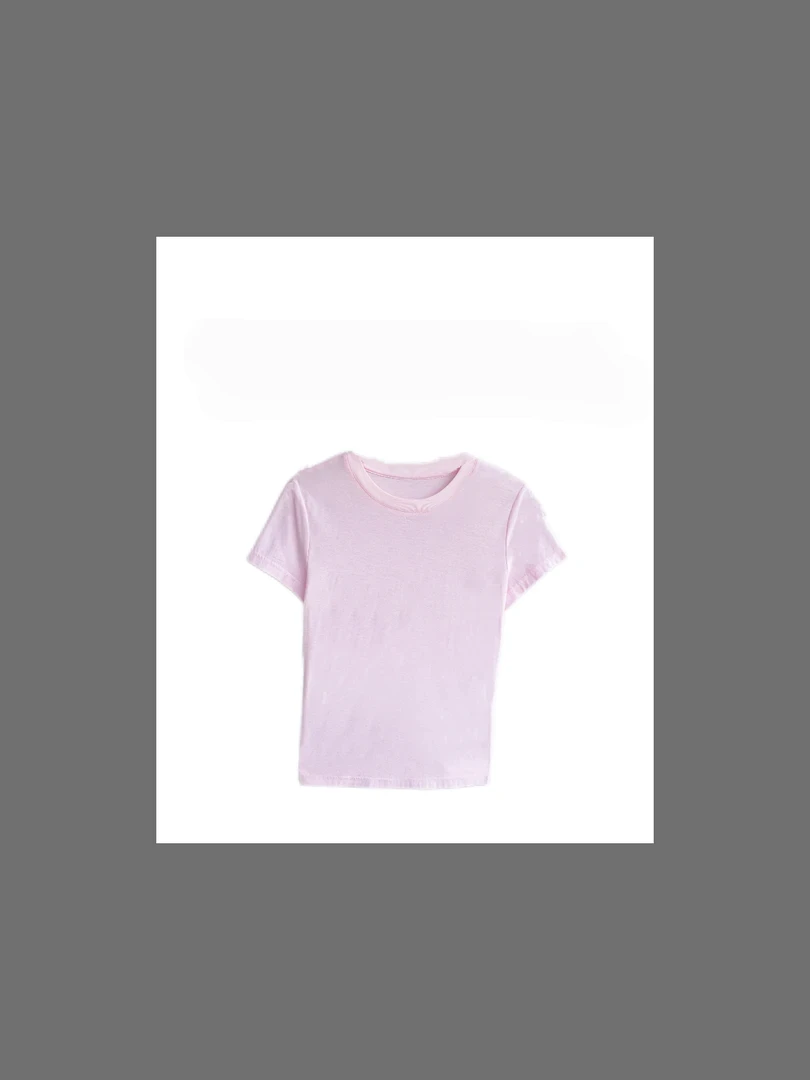 【LUXINIUYA】高位T莱赛尔纯色百搭白鸟T恤