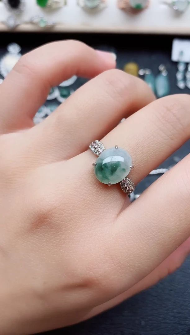 【闪购商品】翡翠戒指银S925镶嵌11111