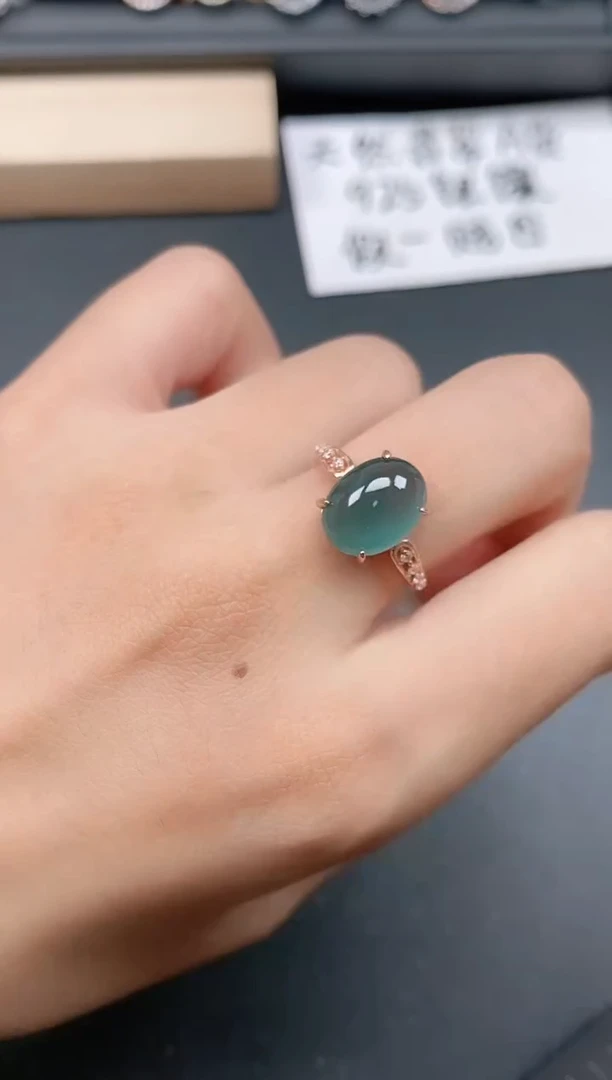 银S925镶嵌戒指翡翠111