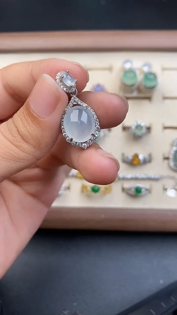 银S925镶嵌定制翡翠53463