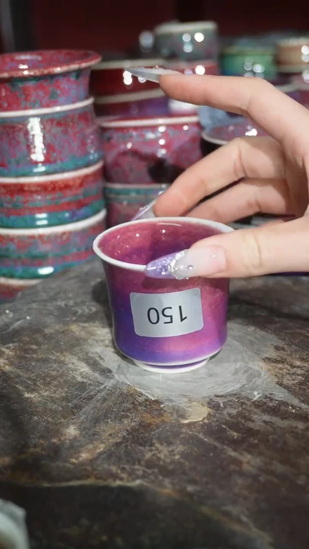 摆件陶精品窑变钧瓷茶器