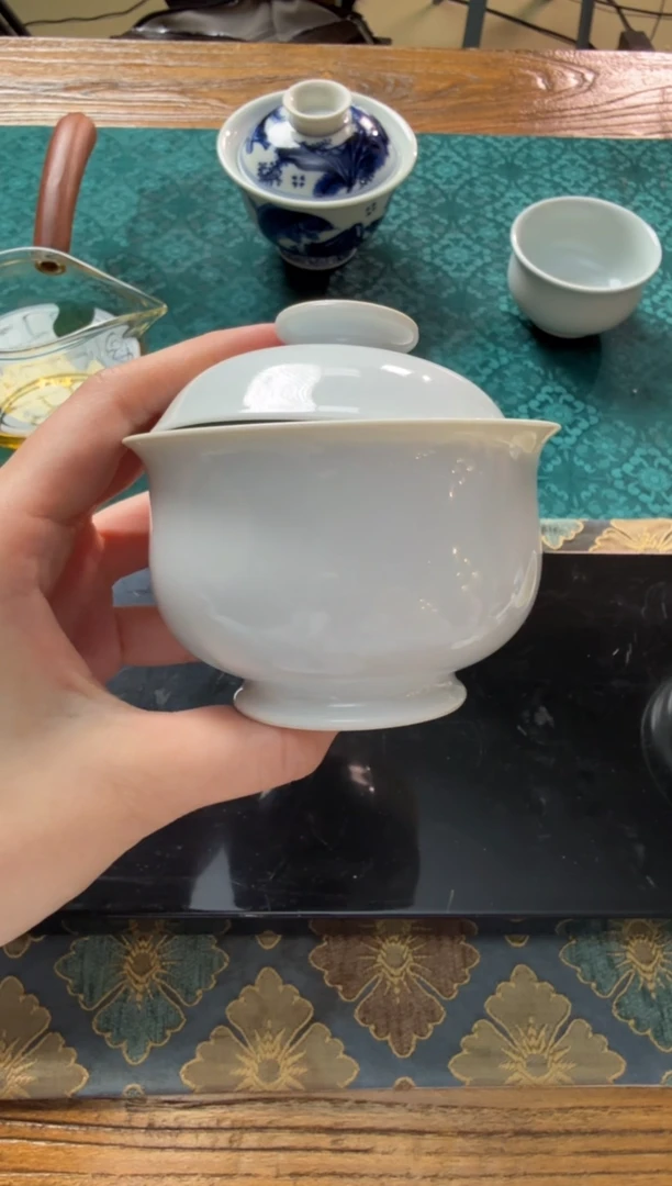 杯子陶瓷白胎福袋二才盖碗