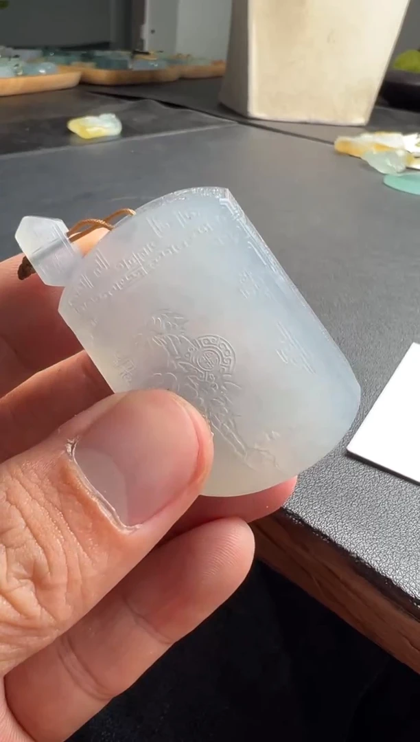 未镶嵌定制翡翠仿古无事牌